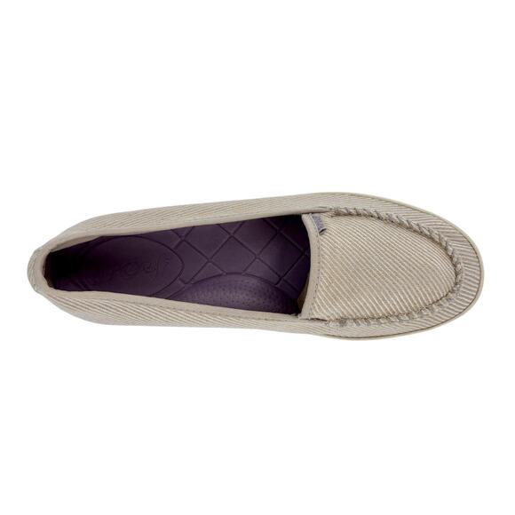 Reef Women's Slip On Shoes Salty Island 7 Tan/Cream Mini Stripes Flats Casual‎ - Picture 7 of 10